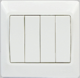 British flush type 4 gang 1 way switch with 